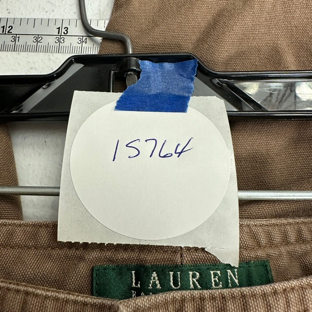 Lauren Ralph Lauren Womens Old Money Safari Bermuda Shorts Size 14 Khaki Preppy - Picture 8 of 8